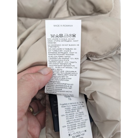 Seventy Sergio Tegon Wool Coat Womens 46 Beige Alpaca Mohair‎ Down Filled Jacket - Picture 7 of 12